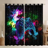 3D Modern Game Controller Gamer Curtains For Living Room Kids Gaming Video Games Window Drapes for Boys Teens Room Decor Bedroom 100W130H(CM)40x51in&Hook