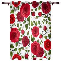 Raudonos rožinės lango užuolaidos svetainei Miegamojo užuolaidos Namų dekoras Virtuvės žaliuzės Užuolaidos 135W x 60H(cm) red