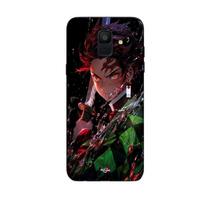 Case - Maniacase - Samsung Galaxy A6 2018 - Demon Slayer - Tanjiro Kamado - Soft Black juoda