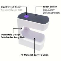 Mini LED nagų lempa, 24 W UV šviesa nagams su laikmačiu UV lempa geliniams nagams Quicky-Dry Nail Light Nešiojamas USB nagų džiovintuvas, skirtas Tr balta