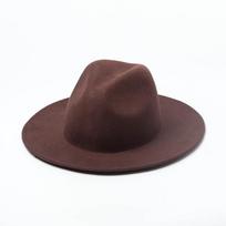 Rudens Žiemos Vilnonė Vientisos Spalvos Fedora Skrybėlė Vyrams Moterims Džiazas Panamhat head size 57cm