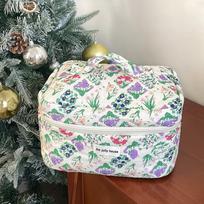 Vintage Flower Cosmetic Bag Clutch Bag Large Makeup Organizer Bags Korean Cosmetic Pouch Women Cute Toiletry Beauty Case