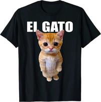 El Gato Meme Sad Crying Cat Munchkin Kitty Meme Trendy Unisex T-Shirt S brown