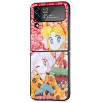 Kietas kompiuterio dėklo dangtelis, skirtas Samsung Galaxy ZFlip3 Z Flip 4 ZFlip Z Flip 3 5G ZFlip4 zflip S-Sailors Girl M-Moons Spausdinimo apsauga Samsung Z Flip 5G