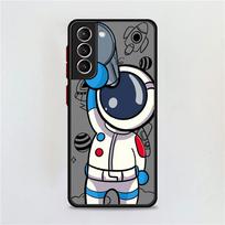 Astronaut Cute Matte Case For Samsung Galaxy S22 S20 S21 FE S10 S9 Plus S8 Capa Note 20 Ultra 10 Lite Phone Fundas Samsung Note 9 gray