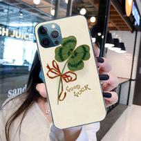 Lucky Clover Phone Case For Iphone 11 12 13 Pro Max 5s 6s 7 8 Plus X Xr Xs Max Se 2020 13 Mini Case Cover iphone 13 mini black