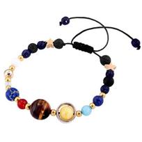 Planet Bracelet Adjustable Beaded Eight Planets Hand-woven Colorful Decorative Jewelry Gift Men Women Cosmic