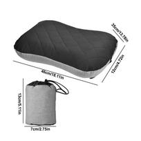 Travel Pillow Air Inflatable Airplane Car Pillows Pillow Folding Press Type Bed Pillows Neck Cushion Home Office Supplies CHINA black