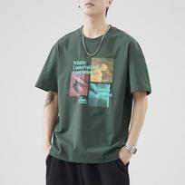 Vyriškas mados prekės ženklo marškinėlis, sunkus, apvalia iškirpte, trumpomis rankovėmis, vasarinis, oversized, laisvalaikio, personalizuotas spausdintas viršus vyrams XXXXL safyro mėlyna spalva