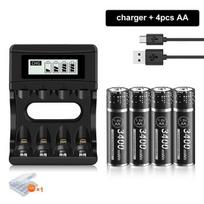 PALO AA 1.5V 3400mWh ličio ličio jonų AA įkraunama baterija AA +4 lizdo polimero ličio jonų 1,5V akumuliatorių baterijų įkroviklis as the picture