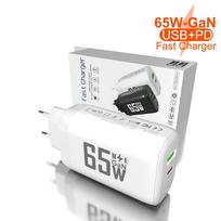 65W GaN USB Type C įkroviklis Greitas įkroviklis PD 45W QC3.0 USB C Type C greitas įkroviklis skirtas Macbook nešiojamam kompiuteriui IPAD planšetiniam kompiuteriui iPhone 15 Samsung EUplug balta