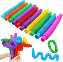 Spalvingi vamzdeliai „Fidget“ žaislai, sulankstomi autizmas, suaugusieji, mažinantys jutimo įtampą Paprasti žaislai suaugusiems vaikams Juokingas žaislas nuo streso red