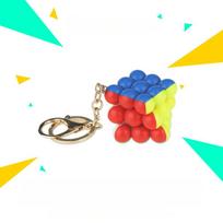 Fidget Ball Mini Round Bead Cube 3x3x3 Magic Cubes Toys Bag Pendant Antistress Puzzle for Kids red