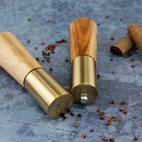And Pepper Mill Set Spice Mills Shaker Seasoning Bottle Home Grinding With Tray brown