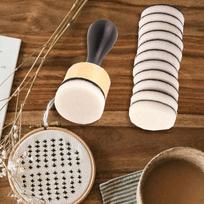 Mini rašalo maišymo putos Kupolo formos putplasčio pagalvėlės Rankenos įrankiai Papildymo rinkinys tapybai atvaizduoti 1 handle 12 Sponges brown