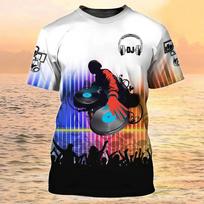 2024 New Men's T-Shirts DJ Singer Graphic Men's Shirts Short Sleeve Tops Fashion Designer Dress O-Neck Pullover Summer Clothes S white