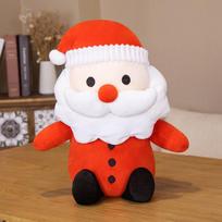 Trumpas pliušinis žaislas Mielas Kalėdų Senelis Sniego senelis lėlė Vaiko patogi pagalvė Kalėdų dovana berniukams, grotelės Santa Claus 30cm white
