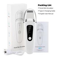 Ultrasonic Skin Scrubber Facial Spatula Blackhead Remover Deep Face Cleaning Lift Machine Peeling Shovel Pore Cleaner balta