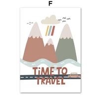 Mountain Sun Car Plane House Dream Nursery Wall Art Canvas Painting Nordic Posters And Prints Wall Pictures Baby Kids Room Decor 21x30cm No Framed