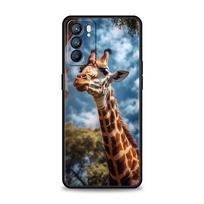Phone Case For Oppo Find X6 Pro X5 A54 A53 A52 A9 A15 A95 A17 A16 A76 A74 A57 A31 Reno8 Reno7 Reno6 Pro 5G Cover giraffe Oppo A3s gray