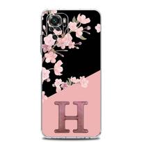 Phone Case For Xiaomi Redmi Note 13 12 5G 9S 9 8 10 11 Pro Plus 4G 9T 13C 12C10C 9C 9A 7 Clear Cover Pink Letter Flower Redmi Note 10 white