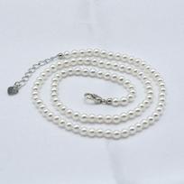 Moteriški karoliai 8 mm perlamutriniai vėriniai baltai apvalūs vandenyno perlamutriniai karoliai Blizgūs trumpi karoliai WHITE&42cm white