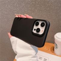 For Apple iPhone 12 11 Pro Max Durable Metal Big Hole Lens Frame Skin Feel PC Case Protector Back Cover Shell For iPhone 11 juoda