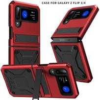 Samsung Z-Flip3/4-Fold4 apsauginis telefono dėklas: „Viskas viename“ anti-shock apvalkalas Flip3/4 raudona
