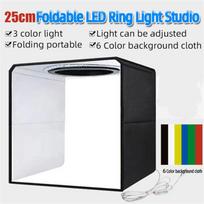 25 cm mažas studijinis rinkinys Led fotografijos lempa Softbox sulankstoma nuotraukų fono šviesos dėžutė
