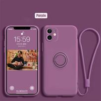 Luxury Liquid Silicone Metal Ring Holder Phone Case for Honor 20 30 30s V30 V40 50 SE 60 70 80 90 Pro Back Cover with Lanyard Shockproof For Honor 70 tamsiai žalia spalva