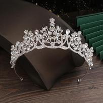 Vaikų karūna tiara Princesės kalnų krištolo galvos juosta Modelis Katwalko pasirodymas Karūna Mergaičių gimtadienio suknelė Plaukų aksesuarai black