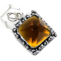 Citrine Gemstone Handmade 925 Sterling Silver Gift Jewelry Pendant 2.01  n6D24 black