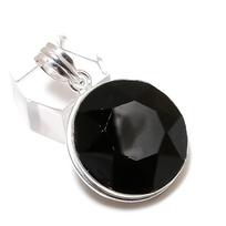Juodojo špinelio brangakmenis Rankų darbo 925 prabos sidabro papuošalas Pakabukas 1.62  G4W30 black