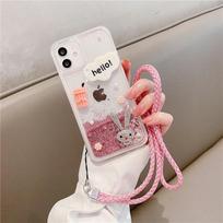 Silikoninis smūgiams atsparus telefono dėklas su virvele nuo kritimo, skirtas Huawei Enjoy 10, Rabbit 9, Quicksand Play 20, Women's 8, Maimang 7. Huawei Enjoy 9S/Honor 20i