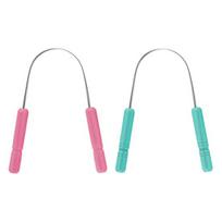 2 vnt. nerūdijančio plieno liežuvio grandiklis U formos liežuvio dangos valiklis vaikams suaugusiems, skirtas blogo kvapo šalinimui, nešiojamasis liežuvio šveitiklis rožinė raudona spalva