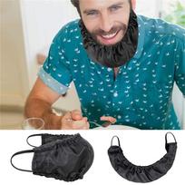 Barzdos bandana, Vyriški juodi barzdos uždangalai, Minkštus, patogius ir šilkinius satino veido plaukų prijuostės apsaugos bonetus, Skudurėlis vyrui miegui, Seilinukas, Barzdos kepurė, Ausis One Size