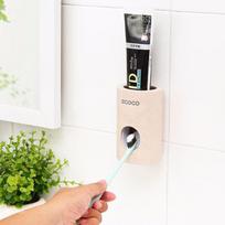 Automatinis dantų pastos dozatorius Dulkėms atsparus dantų šepetėlio laikiklis sieninis stovas Vonios kambario priedai white