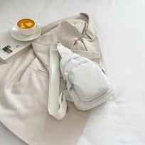 Velvelinis krūtinės krepšys Sling Vienspalvis pečių krepšys Messenger Bag Crossbody Small Sling kuprinė Kelioniniams sportiniams krepšiams balta