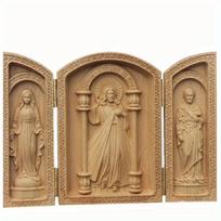 10cm Catholic Sacred Mini Table Swing Car Swing Beech Wood Jesus Saint Joseph Crafts Christian Gift Home Decoration Accessories 1set