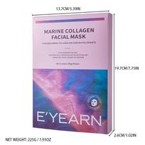5pcs/box Marine Collagen Gold Facial Mask with Hyaluronic Acid and Amino Acid Vegan Hydrating and Firming Anti-Aging Skincare Sheet Mask As the picture gray
