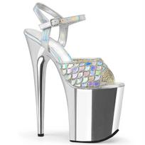 20cm Waterproof Platform Pole Dance High-heeled Sandals Summer Super High Sandals Model Catwalk Shoes 34 balta