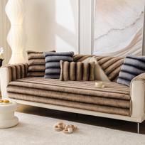 New Soft Waxy Rabbit Plush Sofa Cushion, Winter Thickened Plush Cushion, Non-slip Leather Sofa Cover, Cloth Towel 70*70cm