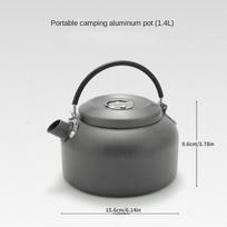 Lauko kempingo virdulys 1.4L buitinis arbatinukas kempingui didelis virdulys 0.8L nešiojamas kempingo aliuminio virdulys 1.4L