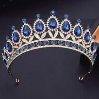 Waterdrop Crystal Bride Headwear Bridal Crown for Wedding  Birthday Princess Queen Tiaras and Crown Hair Jewelry Head Ornaments Tiaras povo mėlyna spalva