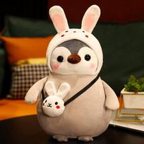 25 /35cm Mielos Kawaii Pingvinų Pliušinės Žaislai Mielas Pingvinas Virsta Vienaragiu Dinosaurų Gėlių Lėlės Kimštos Minkštos Pagalvės Kūdikių Mergaičių Dovana 25cm brown