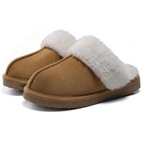 Crestar Women's Fuzzy Memory Foam Slippers Fluffy Winter House Shoes Indoor and Outdoor Lovers Warm Slippers With Good Wrapping 38-39 gray