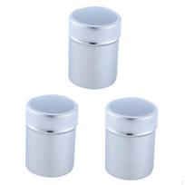 3 Pieces Chocolate Shaker Fine Mesh Powder Salt Spice Jar Sprinkler for Restaurant 6.8cmx12.5cm gray