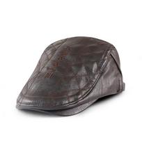 Leather Beret Embroidered Checkered Men's Peaked Cap Newsboy Caps Flat Cap Driver Ivy Hat Gatsby Painters Hats tamsios kavos spalvos