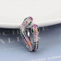 1vnt Trend Statement Micro Pave Rainbow Circon Stud Auskarai Moterų Asmenybei Prašmatni gyvatė blizganti Kalnų krištolo auskarai Ausų rankogaliai