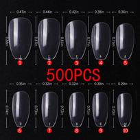 500 vnt. Gelly Tips minkšto gelio nagų priauginimo sistemos pilno padengimo, iš anksto suformuotos, sculpted, ilgos karsto, stiletto formos, netikri galiukai, maišelis 500PCS black